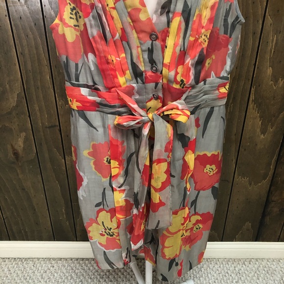 EVAN-PICONE floral button up dress size 14 - Picture 3 of 6